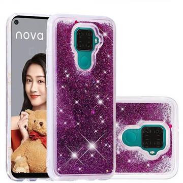 Dynamic Liquid Glitter Quicksand Sequins TPU Phone Case for Huawei Mate 30 Lite(Nova 5i Pro) - Purple