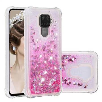Dynamic Liquid Glitter Sand Quicksand TPU Case for Huawei Mate 30 Lite(Nova 5i Pro) - Pink Love Heart