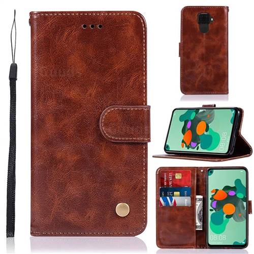 Luxury Retro Leather Wallet Case for Huawei Mate 30 Lite(Nova 5i Pro) - Brown