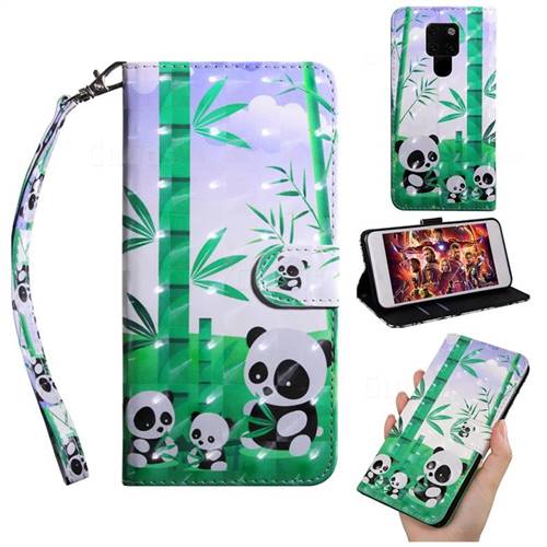 Eating Bamboo Pandas 3D Painted Leather Wallet Case for Huawei Mate 30 Lite(Nova 5i Pro)
