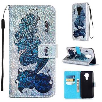 Mermaid Seahorse Sequins Painted Leather Wallet Case for Huawei Mate 30 Lite(Nova 5i Pro)