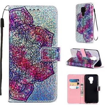 Glutinous Flower Sequins Painted Leather Wallet Case for Huawei Mate 30 Lite(Nova 5i Pro)