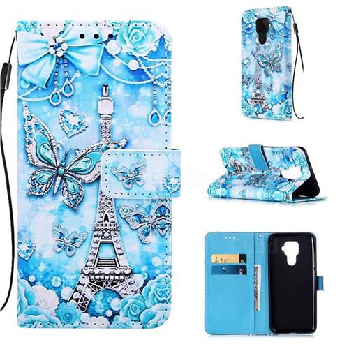 Tower Butterfly Matte Leather Wallet Phone Case for Huawei Mate 30 Lite(Nova 5i Pro)