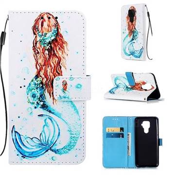 Mermaid Matte Leather Wallet Phone Case for Huawei Mate 30 Lite(Nova 5i Pro)