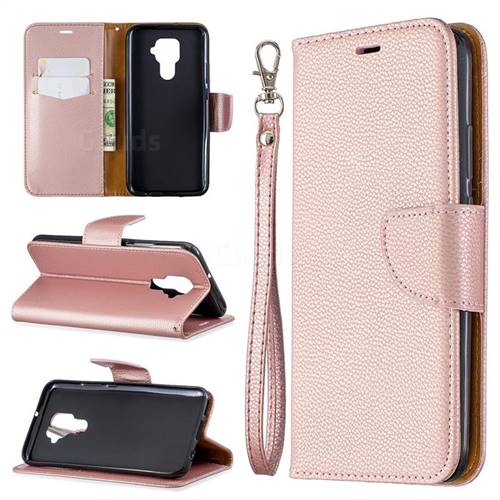 Classic Luxury Litchi Leather Phone Wallet Case for Huawei Mate 30 Lite(Nova 5i Pro) - Golden