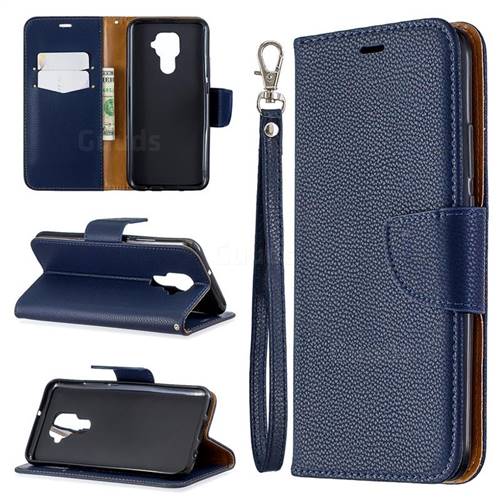 Classic Luxury Litchi Leather Phone Wallet Case for Huawei Mate 30 Lite(Nova 5i Pro) - Blue