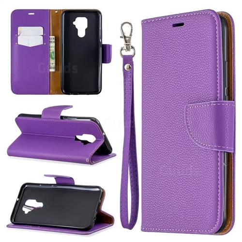 Classic Luxury Litchi Leather Phone Wallet Case for Huawei Mate 30 Lite(Nova 5i Pro) - Purple