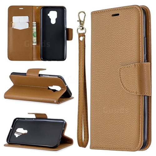 Classic Luxury Litchi Leather Phone Wallet Case for Huawei Mate 30 Lite(Nova 5i Pro) - Brown