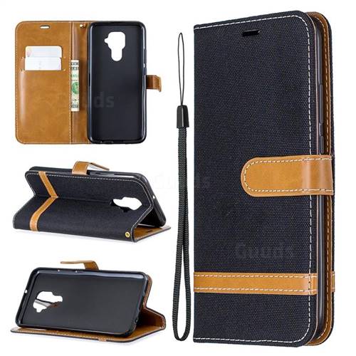 Jeans Cowboy Denim Leather Wallet Case for Huawei Mate 30 Lite(Nova 5i Pro) - Black