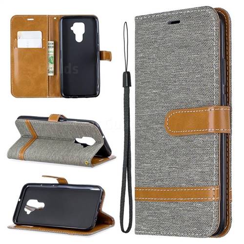 Jeans Cowboy Denim Leather Wallet Case for Huawei Mate 30 Lite(Nova 5i Pro) - Gray