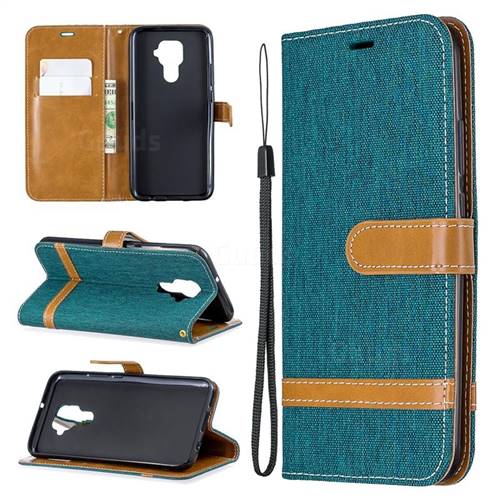Jeans Cowboy Denim Leather Wallet Case for Huawei Mate 30 Lite(Nova 5i Pro) - Green