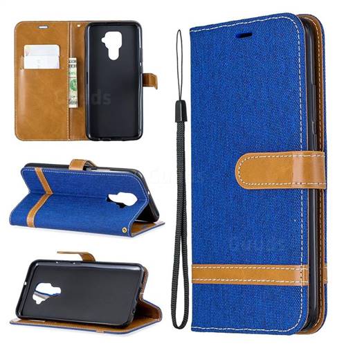 Jeans Cowboy Denim Leather Wallet Case for Huawei Mate 30 Lite(Nova 5i Pro) - Sapphire