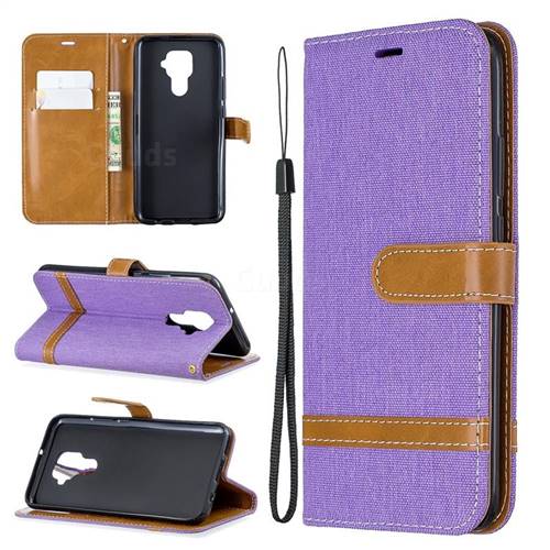 Jeans Cowboy Denim Leather Wallet Case for Huawei Mate 30 Lite(Nova 5i Pro) - Purple