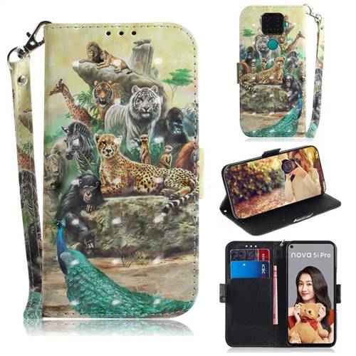 Beast Zoo 3D Painted Leather Wallet Phone Case for Huawei Mate 30 Lite(Nova 5i Pro)