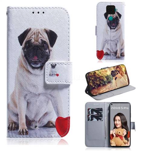 Pug Dog PU Leather Wallet Case for Huawei Mate 30 Lite(Nova 5i Pro)
