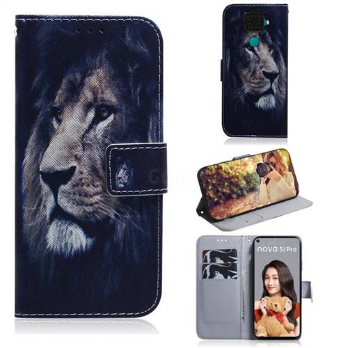 Lion Face PU Leather Wallet Case for Huawei Mate 30 Lite(Nova 5i Pro)