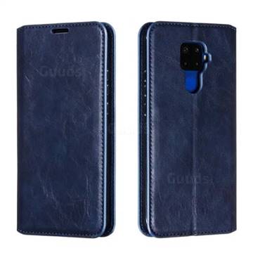 Retro Slim Magnetic Crazy Horse PU Leather Wallet Case for Huawei Mate 30 Lite(Nova 5i Pro) - Blue