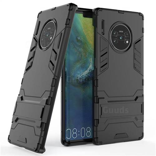 Armor Premium Tactical Grip Kickstand Shockproof Dual Layer Rugged Hard Cover for Huawei Mate 30 Pro - Black