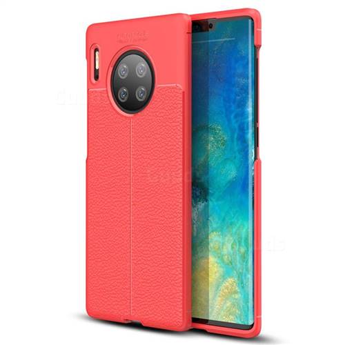 Luxury Auto Focus Litchi Texture Silicone TPU Back Cover for Huawei Mate 30 Pro - Red