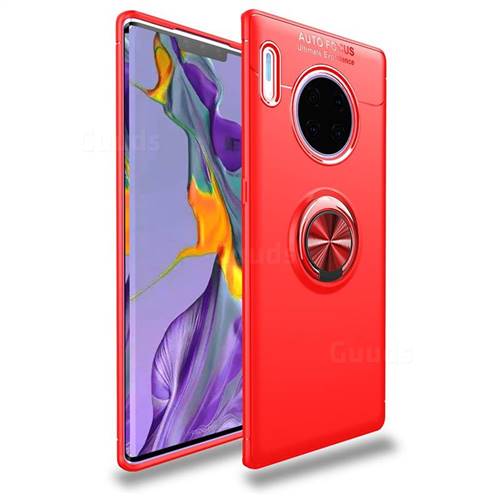 Auto Focus Invisible Ring Holder Soft Phone Case for Huawei Mate 30 Pro - Red