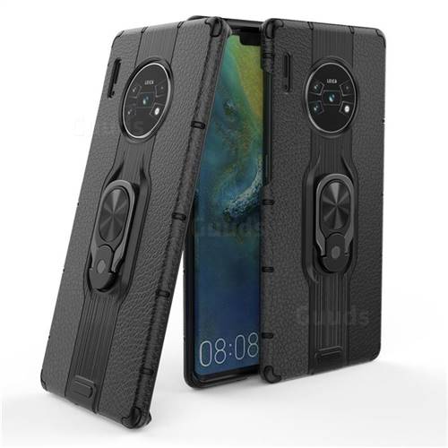 Alita Battle Angel Armor Metal Ring Grip Shockproof Dual Layer Rugged Hard Cover for Huawei Mate 30 Pro - Black