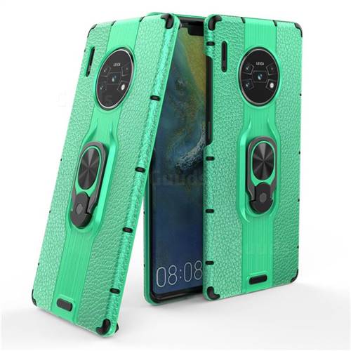 Alita Battle Angel Armor Metal Ring Grip Shockproof Dual Layer Rugged Hard Cover for Huawei Mate 30 Pro - Green