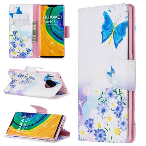 Butterflies Flowers Leather Wallet Case for Huawei Mate 30 Pro