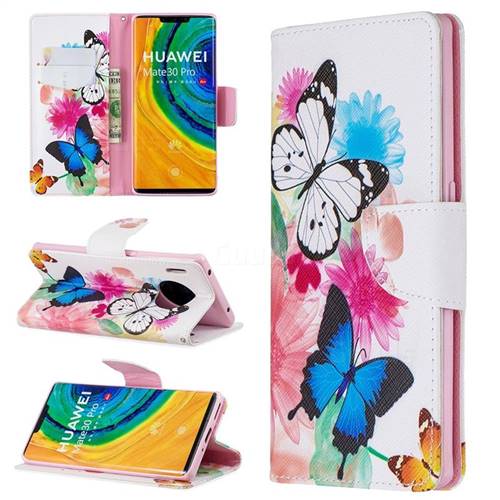 Vivid Flying Butterflies Leather Wallet Case for Huawei Mate 30 Pro