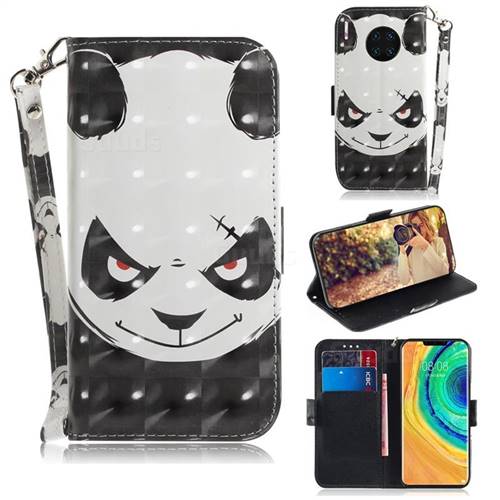 Angry Bear 3D Painted Leather Wallet Phone Case for Huawei Mate 30 Pro