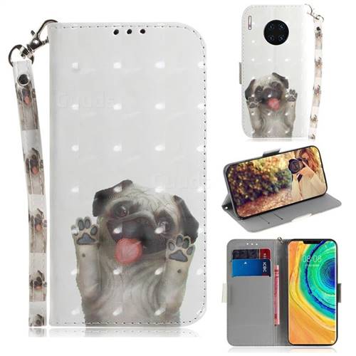 Pug Dog 3D Painted Leather Wallet Phone Case for Huawei Mate 30 Pro
