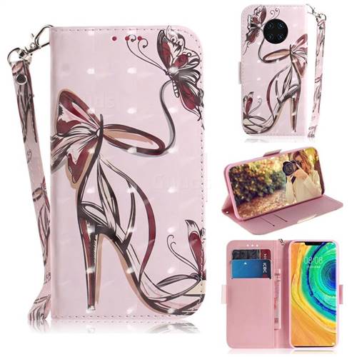 Butterfly High Heels 3D Painted Leather Wallet Phone Case for Huawei Mate 30 Pro