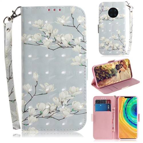 Magnolia Flower 3D Painted Leather Wallet Phone Case for Huawei Mate 30 Pro