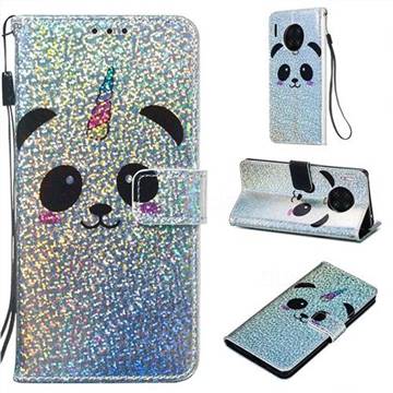 Panda Unicorn Sequins Painted Leather Wallet Case for Huawei Mate 30 Pro