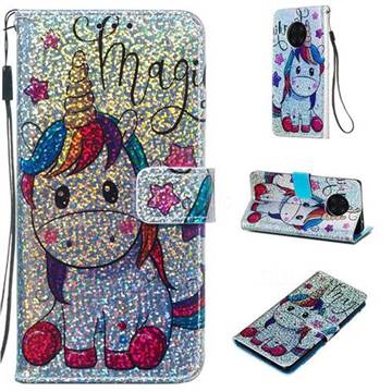 Star Unicorn Sequins Painted Leather Wallet Case for Huawei Mate 30 Pro