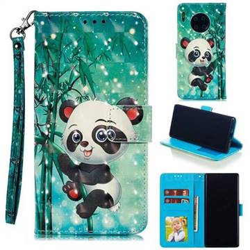 Cute Panda 3D Painted Leather Phone Wallet Case for Huawei Mate 30 Pro