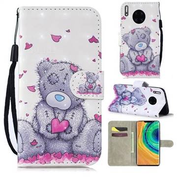 Love Panda 3D Painted Leather Wallet Phone Case for Huawei Mate 30 Pro