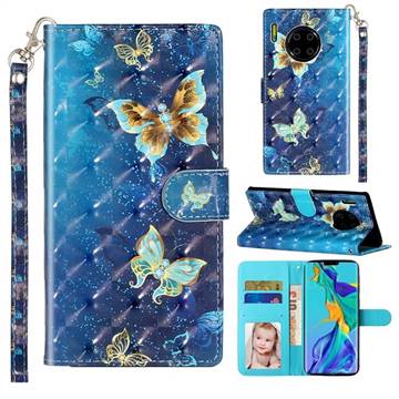 Rankine Butterfly 3D Leather Phone Holster Wallet Case for Huawei Mate 30 Pro