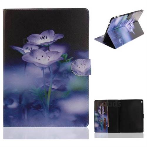 Blue Flowers Painting Tablet Leather Wallet Flip Cover for Huawei MediaPad M3 Lite 10