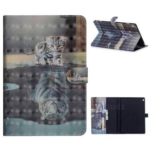 Tiger and Cat 3D Painted Leather Tablet Wallet Case for Huawei MediaPad M3 Lite 10