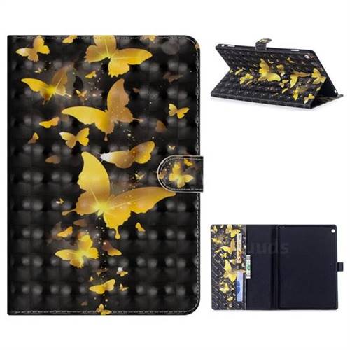 Golden Butterfly 3D Painted Leather Tablet Wallet Case for Huawei MediaPad M3 Lite 10