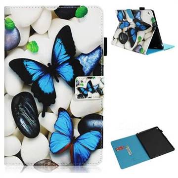 Blue Butterflies Folio Stand Leather Wallet Case for Huawei MediaPad M3 Lite 10