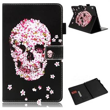 Petals Skulls Folio Stand Leather Wallet Case for Huawei MediaPad M3 Lite 10