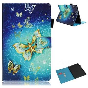 Gold Butterfly Folio Stand Leather Wallet Case for Huawei MediaPad M3 Lite 10