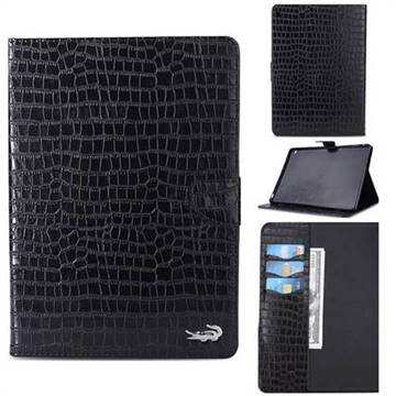 Retro Crocodile Tablet Leather Wallet Flip Cover for Huawei MediaPad M3 Lite 10 - Black
