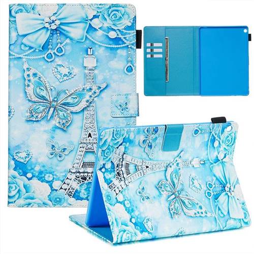 Tower Butterfly Matte Leather Wallet Tablet Case for Huawei