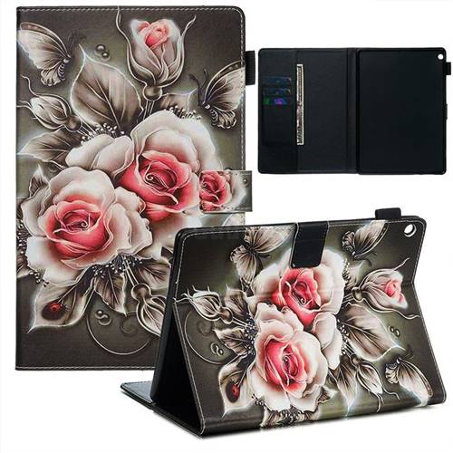 Black Rose Matte Leather Wallet Tablet Case for Huawei MediaPad M3 Lite 10