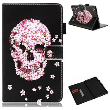 Petals Skulls Folio Stand Leather Wallet Case for Huawei MediaPad M3 Lite 8