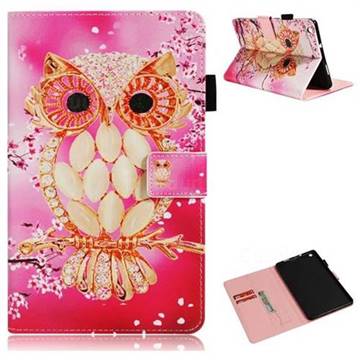 Petal Owl Folio Stand Leather Wallet Case for Huawei MediaPad M3 Lite 8