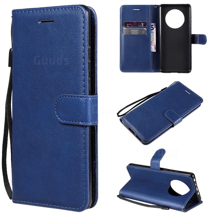Retro Greek Classic Smooth PU Leather Wallet Phone Case for Huawei Mate 40 - Blue