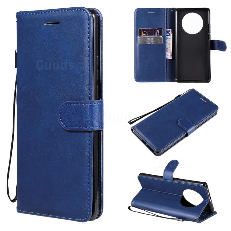 Retro Greek Classic Smooth PU Leather Wallet Phone Case for Huawei Mate 40 Pro - Blue